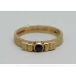 A 9ct gold ring, 2.1g, J, a/f