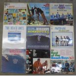 Twenty-one LP records, The Beach boys, Bee Gees and Jan & Dean