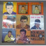 Seventeen Ricky Nelson LP records including early releases