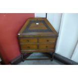 An early 20th Century oak barleytwist corner bureau