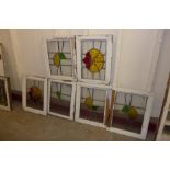 Six Art Deco stained glass windows