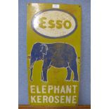 An Esso Elephant Kerosene metal advertising sign