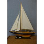 A model yacht on stand