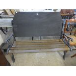 A cast iron ended garden bench