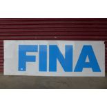 A Perspex Fina advertising sign