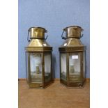 A pair of early 20th Century Bulpitt & Sons Ltd. brass carriage lamps