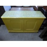 A Victorian painted pine kitchen cupboard