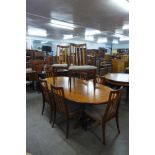 A G-Plan Fresco teak extending table and eight chairs