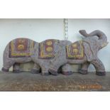 An Indian painted figure of elephants