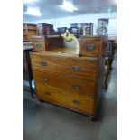 A Victorian mahogany campaign desk