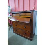 A Victorian mahogany secretaire chest
