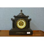 A 19th Century Belge Noir marble and slate mantel clock