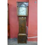 A George III walnut longcase clock, with later painted dial