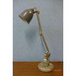 An early 20th Century industrial anglepoise work lamp