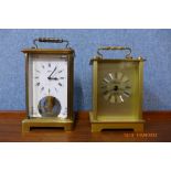 A Schatz 8-day mantel clock and a Westclox quartz mantel clock