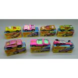 Seven Matchbox Superfast vintage die-cast model vehicles, boxed, (collected by the vendor over