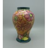 A Moorcroft vase, DW and 2000 backstamp, 15.5cm