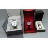 Three designer wristwatches;- Kenneth Cole, French Connection and DKNY
