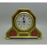 A Royal Crown Derby Old Imari mantle clock