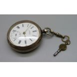 A silver cased Waltham pocket watch