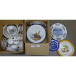 A Duchess bone china tea set, a Royal Osborne Caprice part tea set and Wedgwood Kashmar two cups (