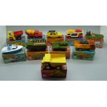 Ten Matchbox 75 vintage die-cast model vehicles, boxed, Cement Truck box a/f, (collected by the