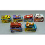 Six Matchbox Rola-matics vintage die-cast model vehicles, boxed, (collected by the vendor over