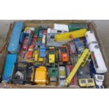 A collection of die-cast model vehicles including Dinky, Lledo, Corgi, etc.