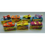 Seven vintage Matchbox die-cast model vehicles, boxed, (collected by the vendor over several years