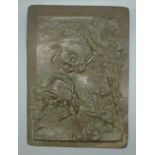 A bronze embossed plaque, 27.5cm x 19.5cm