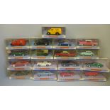 Eighteen modern Dinky die-cast model vehicles, 1950's-1960's era cars (collected by the vendor