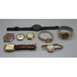 A collection of wristwatches including Skagen, wristwatch heads, etc.
