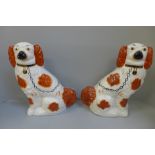 A pair of Staffordshire spaniels