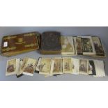 Collection of CDV's and cabinet cards with two empty CDV albums