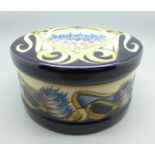 A Moorcroft Cornflower Cavalcade lidded jar, limited edition 44/150, designed by Vicky Lovatt,