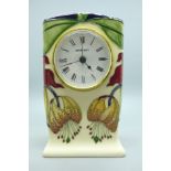 A Moorcroft Anna Lily clock, 15cm