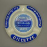 A Gillette advertising ash tray, by Royal Doulton