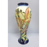 A Moorcroft vase, Larks Ascending, designed by Philip Gibson, limited edition, 27cm, boxed, £288