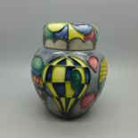 A Moorcroft Balloons ginger jar, designed by Jeannie McDougal, RRP £126 when new