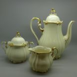 A Hehscherzer three piece tea service