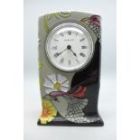 A Moorcroft Courting Birds clock, 15cm