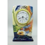 A Moorcroft Quiet Waters clock, 15cm