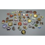 A quantity of enamelled badges, mostly Premier League football