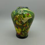 A Moorcroft Tree Frog vase, designed by Sian Leeper, trial version, boxed, £250 when new