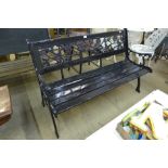 A cast iron ended garden bench