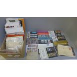 Stamps; a box of GB stamps, covers, presentation packs, etc.