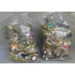 Two bags of fashion jewellery