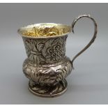 A George IV silver christening mug, London 1827, 95g