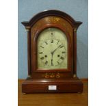 An early 20th Century German inlaid mahogany bracket clock
