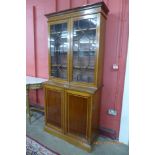 An Edward VII inlaid mahogany bookcase